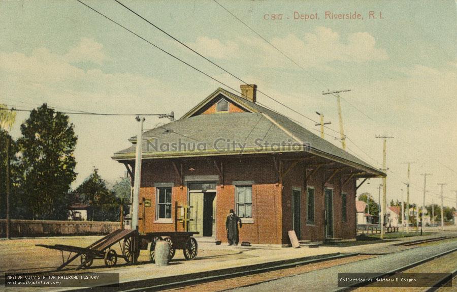 Postcard: Depot, Riverside, Rhode Island